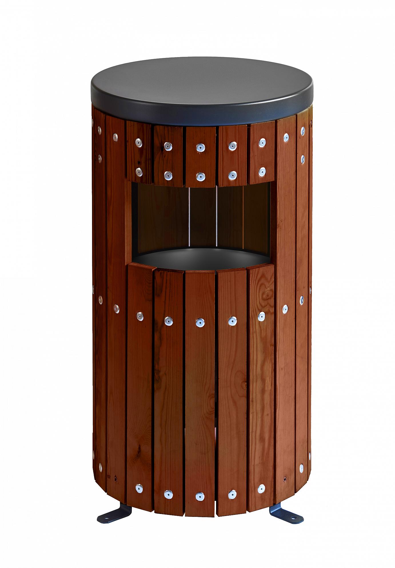 Wood Effect Bin - Circle Single
