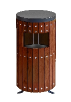 Wood Effect Bin - Circle Single